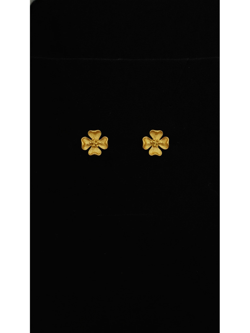 Vintage Trifari Gold Tone Dogwood Flower Pierced Stud Earrings